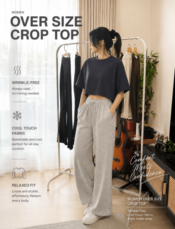 AloAro Women Oversize Crop Top